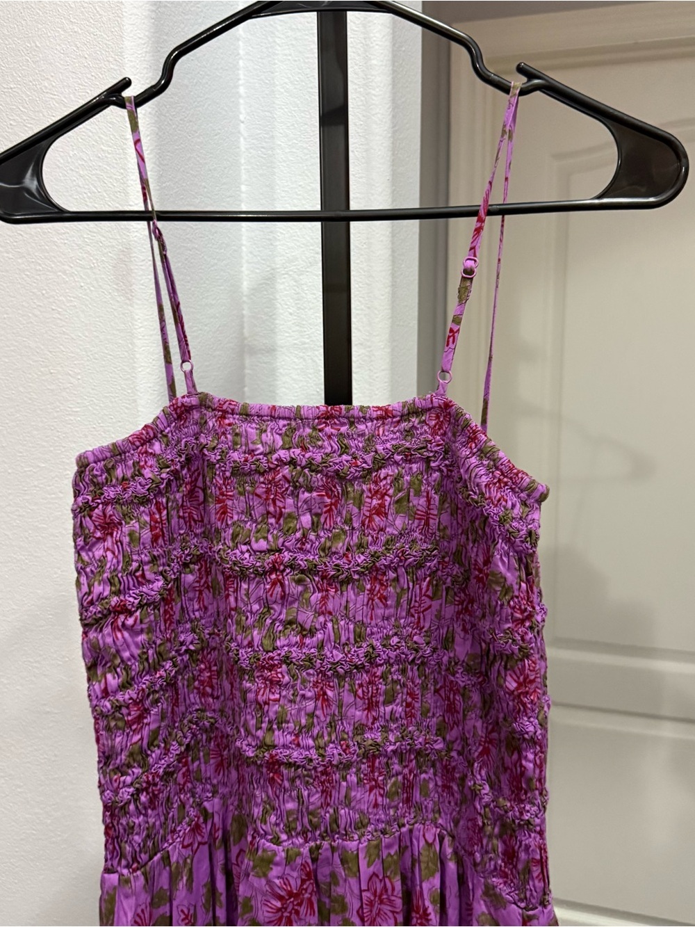 NWT Cottagecore Smocked Floral Midi Dress Purple Prairie Sundress Size Small - Picture 4 of 5